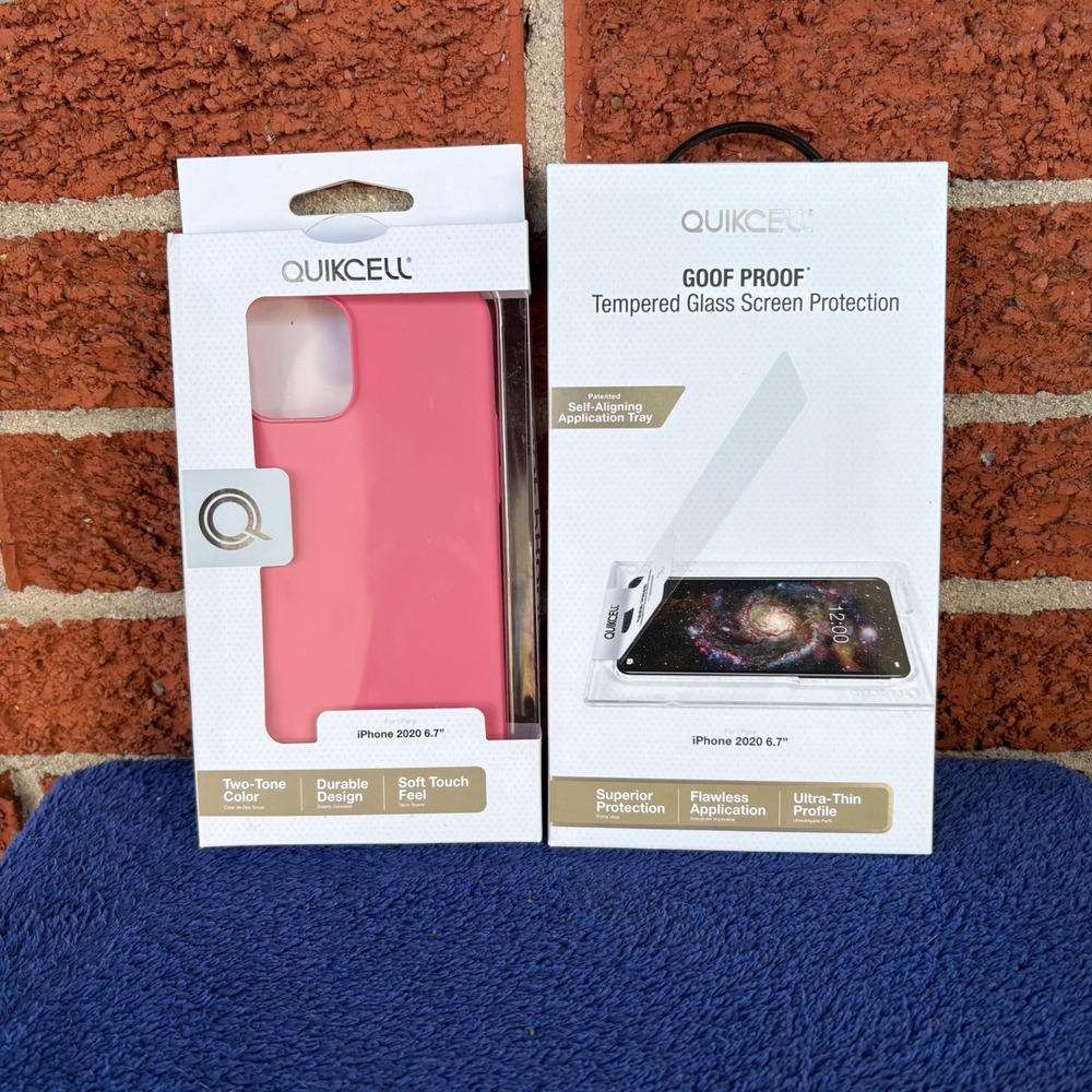 Quikcell iPhone 12 Pro Max Pink Case + Tempered Glass Screen Protector*